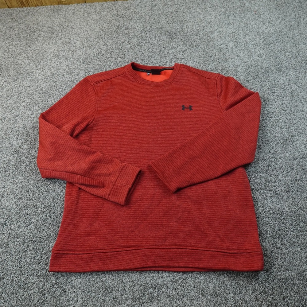 Under Armour Sweatshirt Mens XL Red Golf Storm Fleece Crewneck Pullover Sweater
